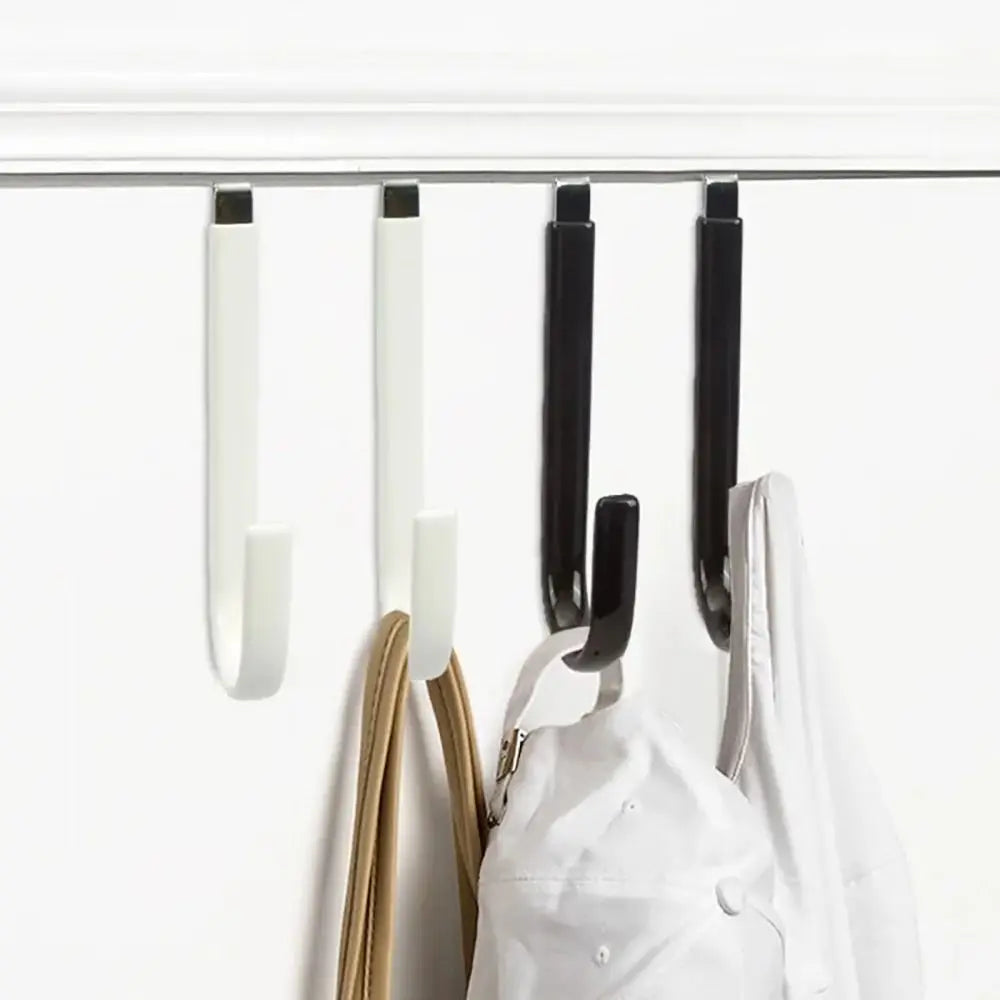 Towel Coats Hangers Nonstick Non-punching Over The Door Hooks Rubber Prevent Scratches Hanging Organizer Clothes Storage Holder