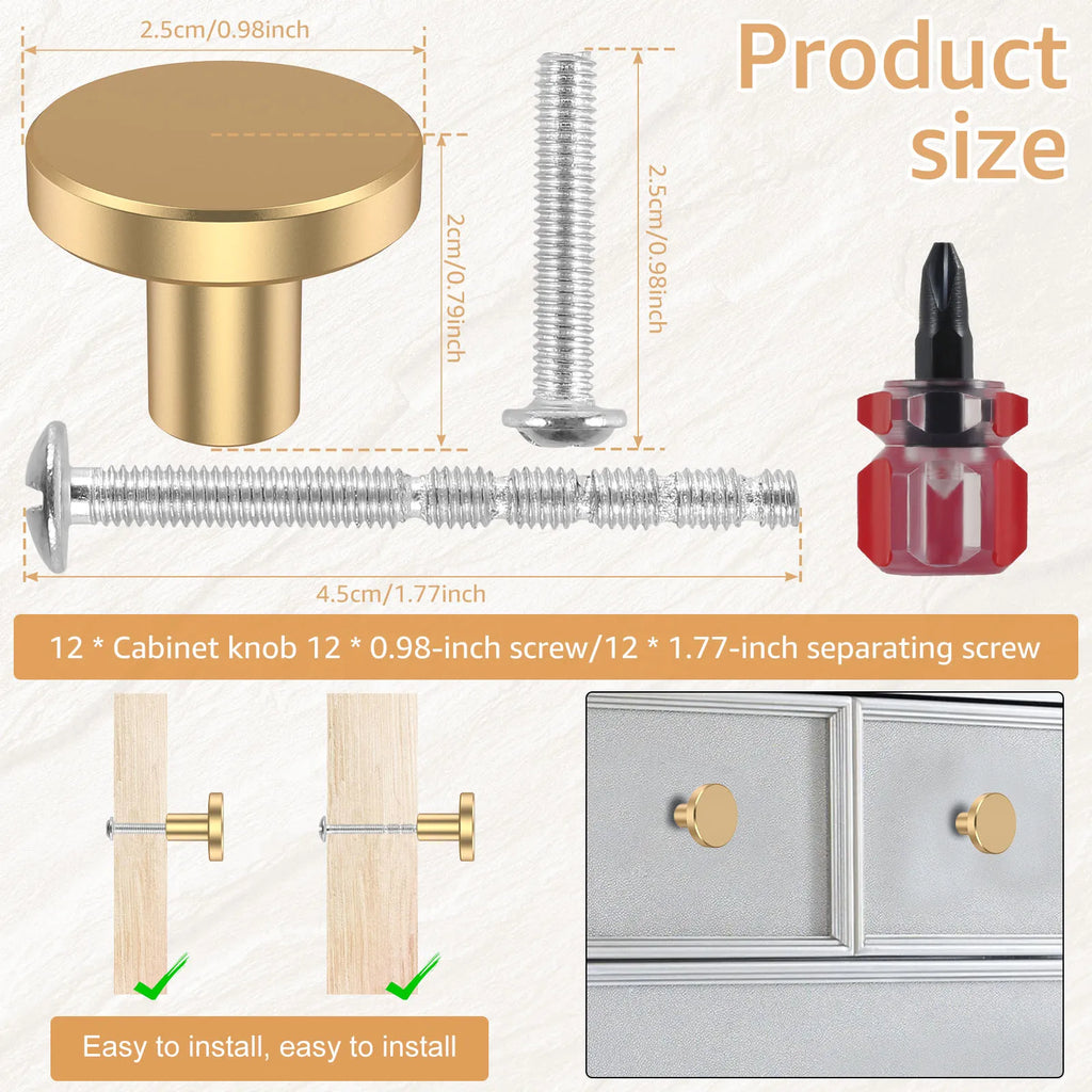 12PCS Kitchen Cabinet Knobs Dresser Knobs Drawer Handles Round Drawer Pulls Antique Brass Cabinet Door Bathroom knobs Hardware