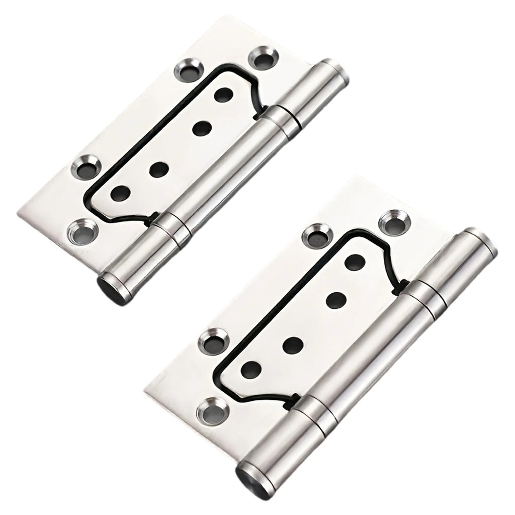 2pcs Heavy-Duty Stainless Steel Door Hinges Thickened Waterproof Rust-Resistant Silent Closing Thick Bearings Brushed Finish