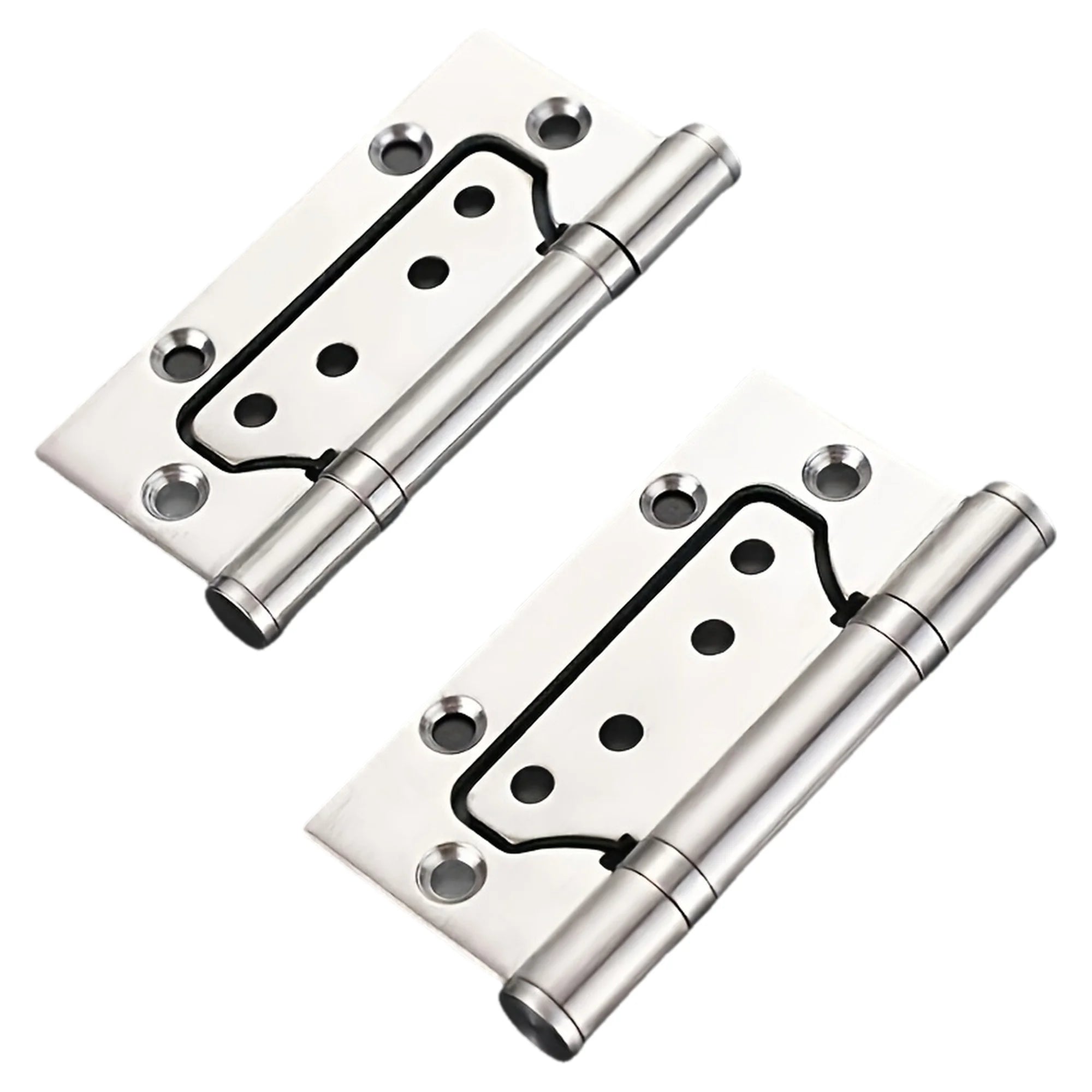 2pcs Heavy-Duty Stainless Steel Door Hinges Thickened Waterproof Rust-Resistant Silent Closing Thick Bearings Brushed Finish