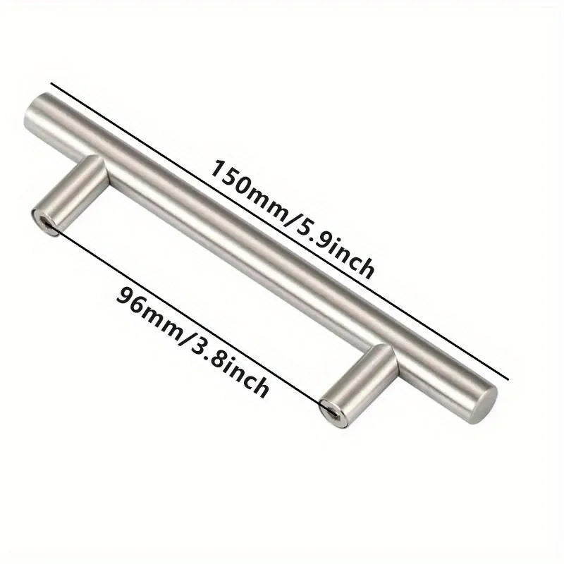 12 Pcs Modern Stainless Steel Cabinet Pulls Modern Arch Design Brushed Metal Furniture Drawer Pull Hardware Pulls Bar Handle