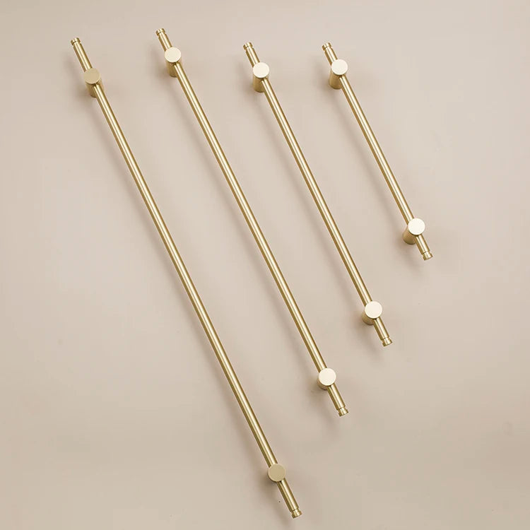 Furniture Long Handles Pure Solid Brass Handle Modern Simple Golden Light Luxury Integral Wardrobe Bathroom Cabinet Long Handle