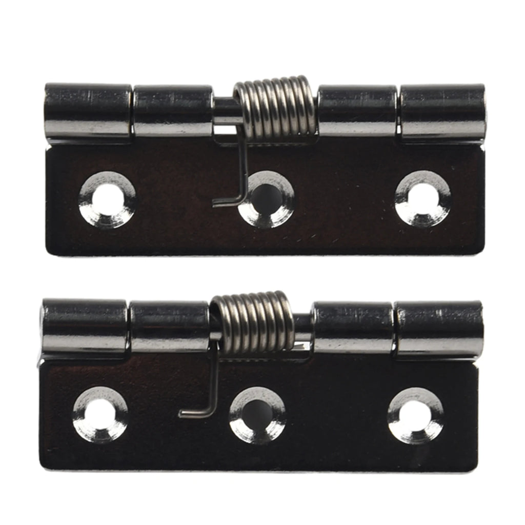 2pcs 1/1.5/2/3Inch Silver Spring Door Hinge Stainless Steel Self Closing Design Windows Cabinets Boxes Household Hardware