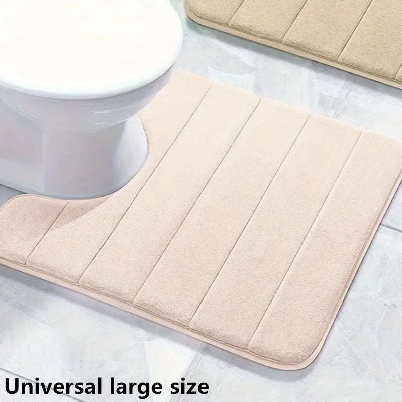 U-shaped Bathroom Carpet Toilet Mat Bathroom Mat Bathroom Carpet Memory Foam Bathroom Mat Anti-skid Super Absorbent