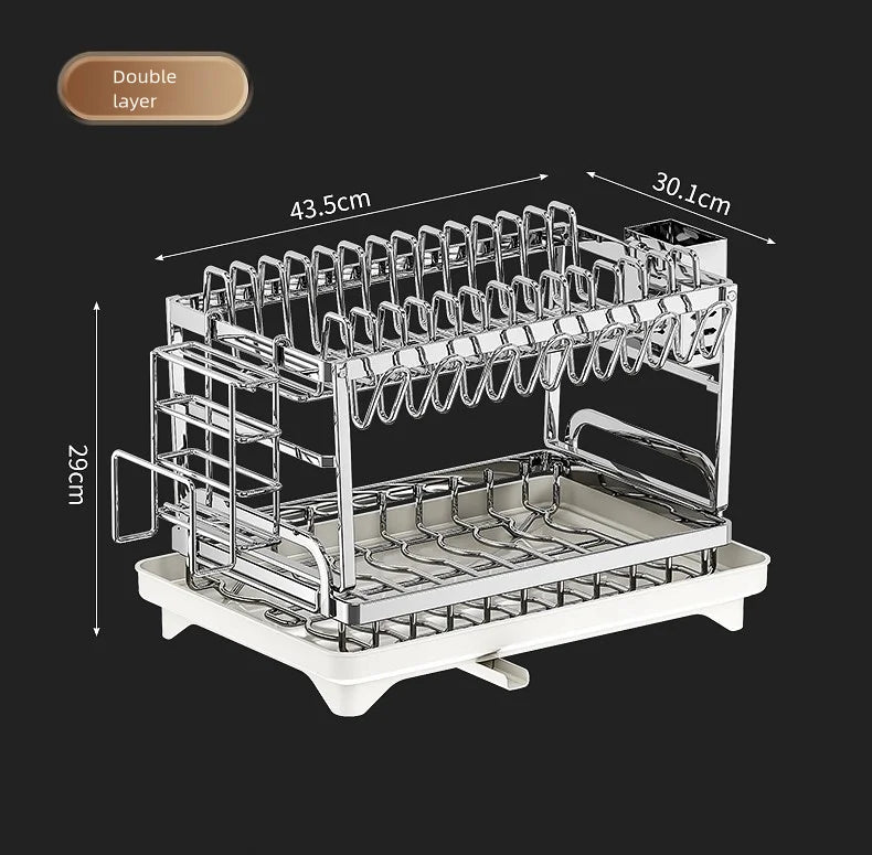 304 stainless steel kitchen storage rack, bowl and plate storage box, draining rack, multifunctional home storage rack for bowls
