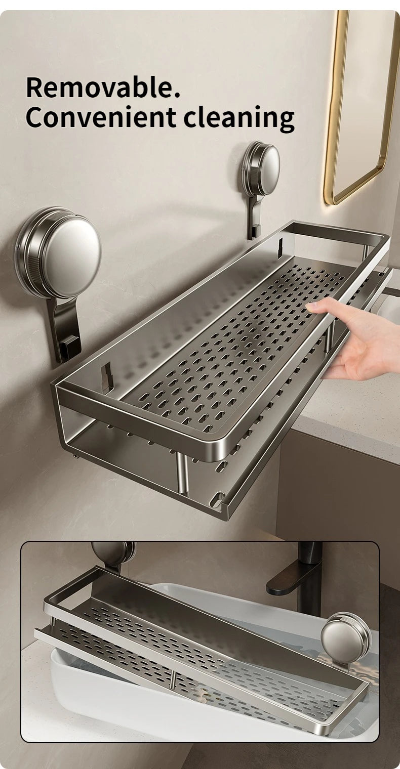 Bathroom,Suction Cup Storage Rack, Non Perforated Toilet, Washbasin, Washbasin, Wall Storage Rack
