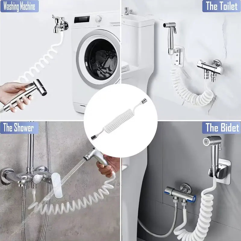 Bathroom Toilet Bidet Sprayer Stainless Steel Shower Head Handheld Water Pressure Control Self Cleaning Garden Watering Tools