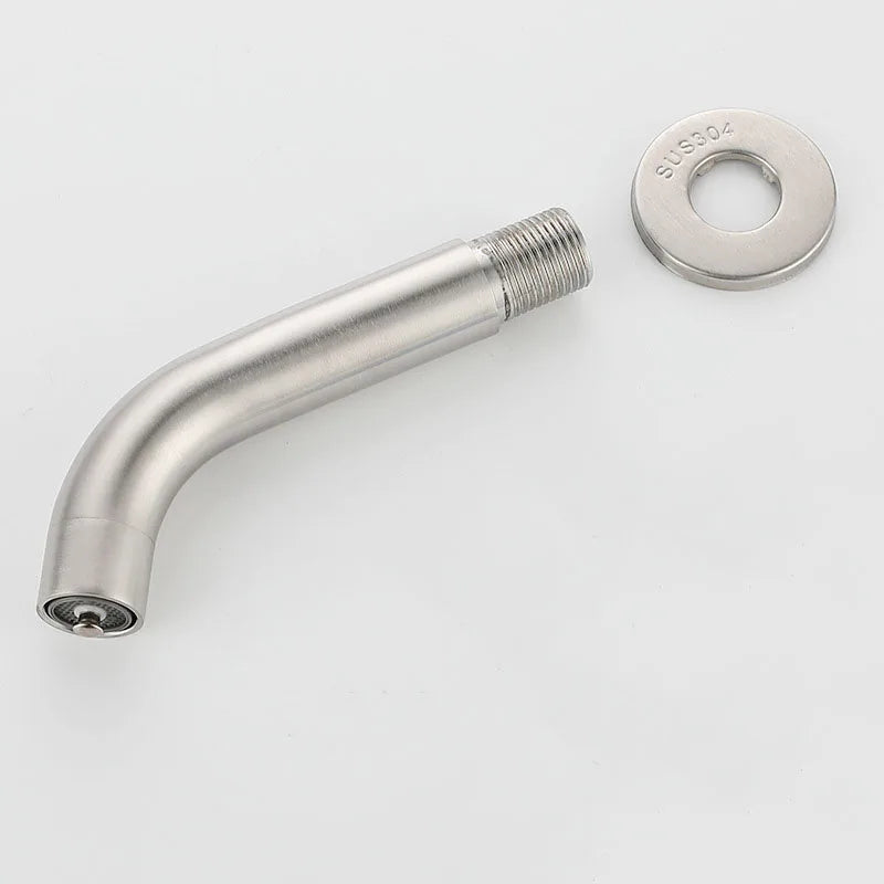 Bathroom Faucet Wall Mounted Sink Faucets Stainless Steel Cold Water Tap Touch Press Bathroom Basin Faucets Toilet Saving Tap