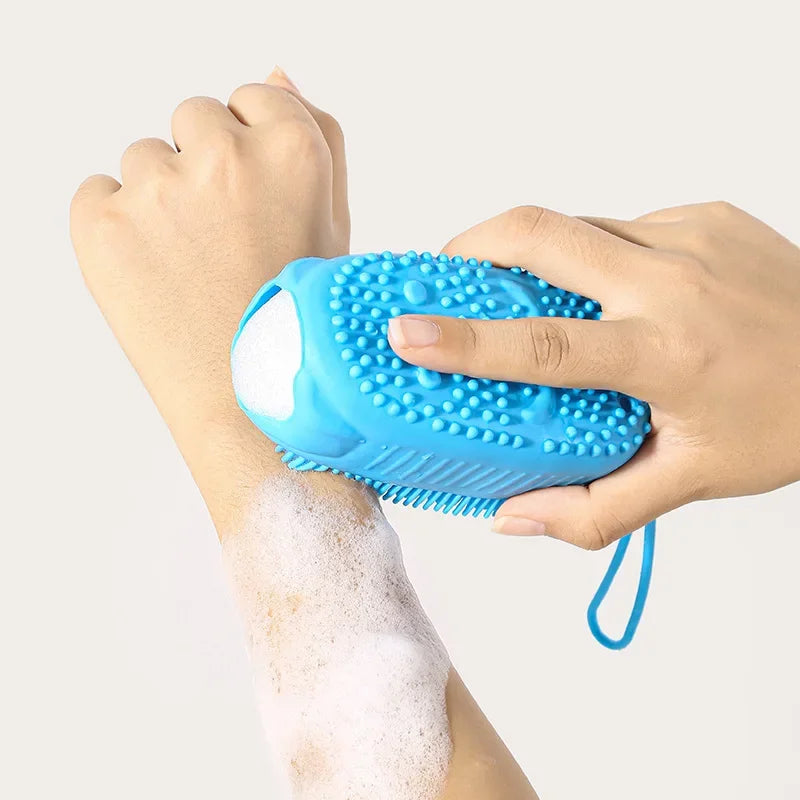 Bathroom brush silicone bath towel shower tool, labor-saving and convenient, double-sided bubble brush, sponge bath towel, house