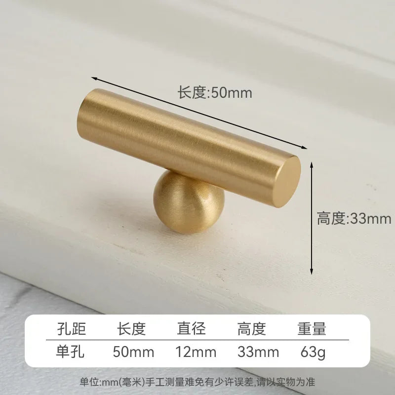 Creative Brass Cabinet Handle New High-end Modern Minimalist Drawer Cabinet Wardrobe Door  Light Luxury Cabinet Long Handle