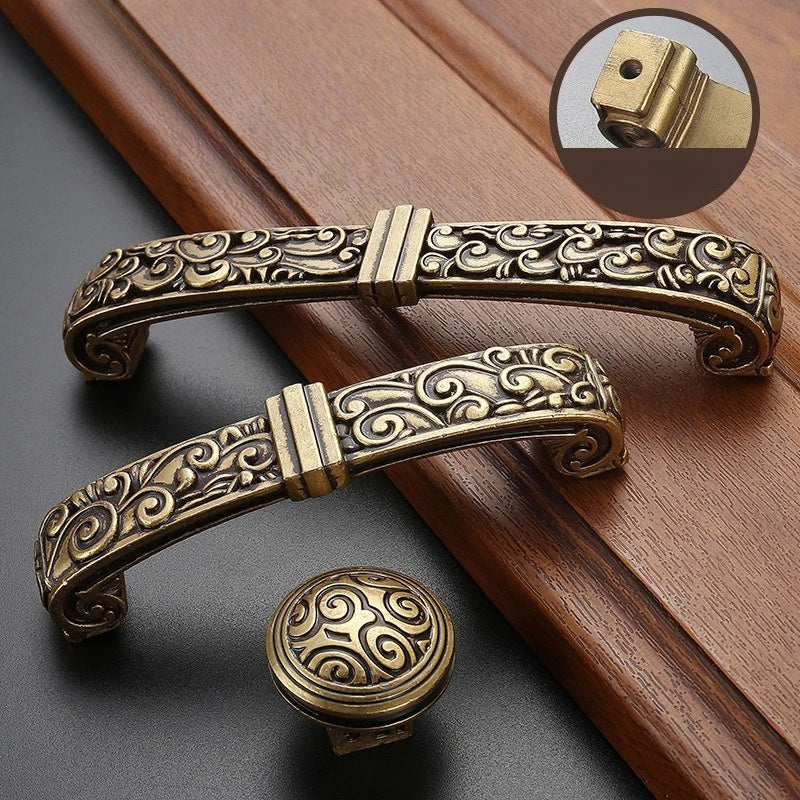 Drawer Knobs Wardrobe Door Handle European Furniture Hardware Zinc Alloy Antique Bronze Ceramic White Cabinet Handles
