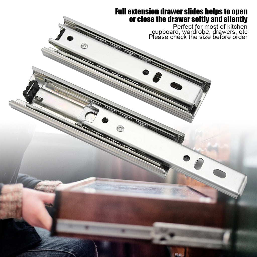 2pcs 5in Mini Short Drawer Slides Furniture Guide Rail Full Extension Kitchen Cupboard Drawer Hardware 35mm Width