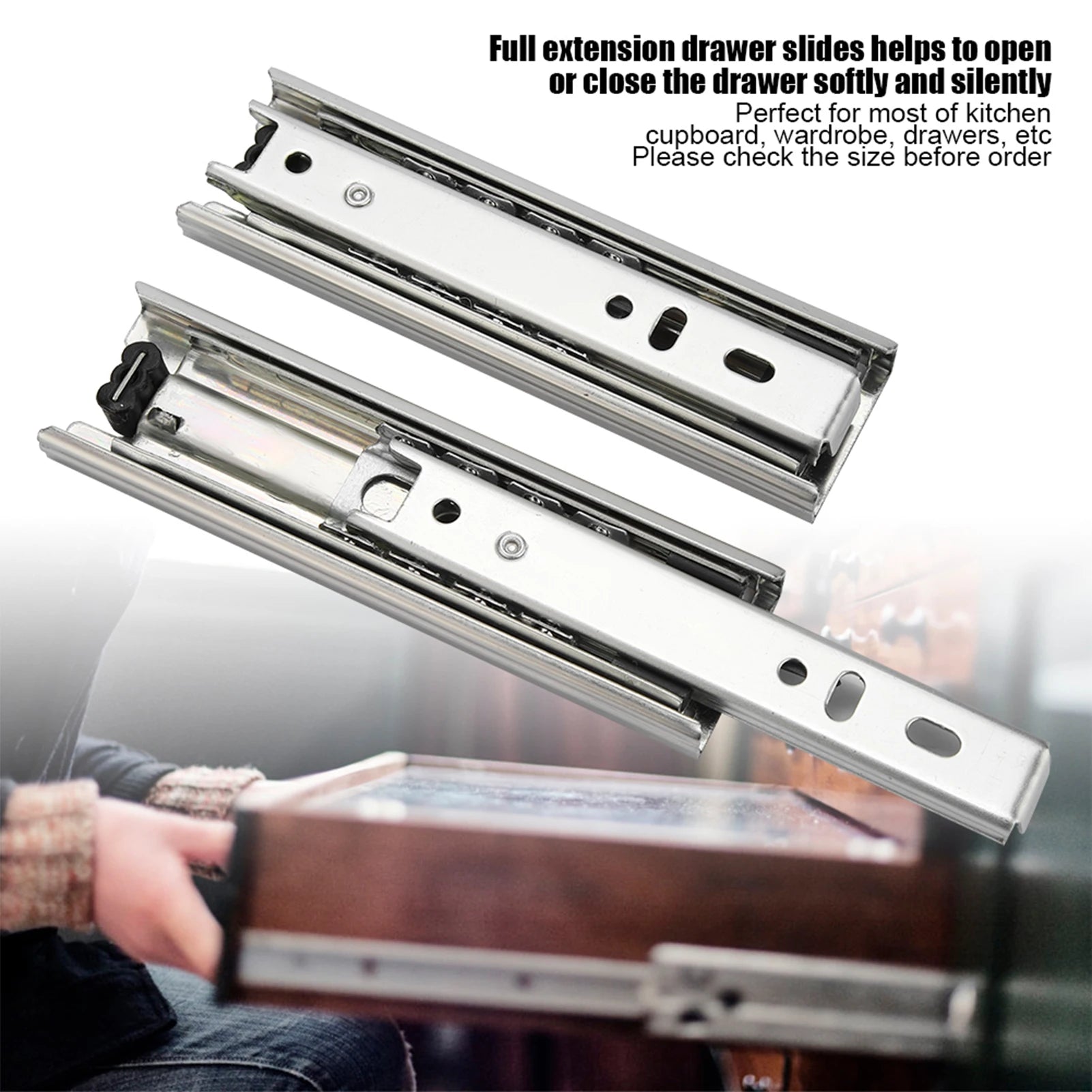 2pcs 5in Mini Short Drawer Slides Furniture Guide Rail Full Extension Kitchen Cupboard Drawer Hardware 35mm Width