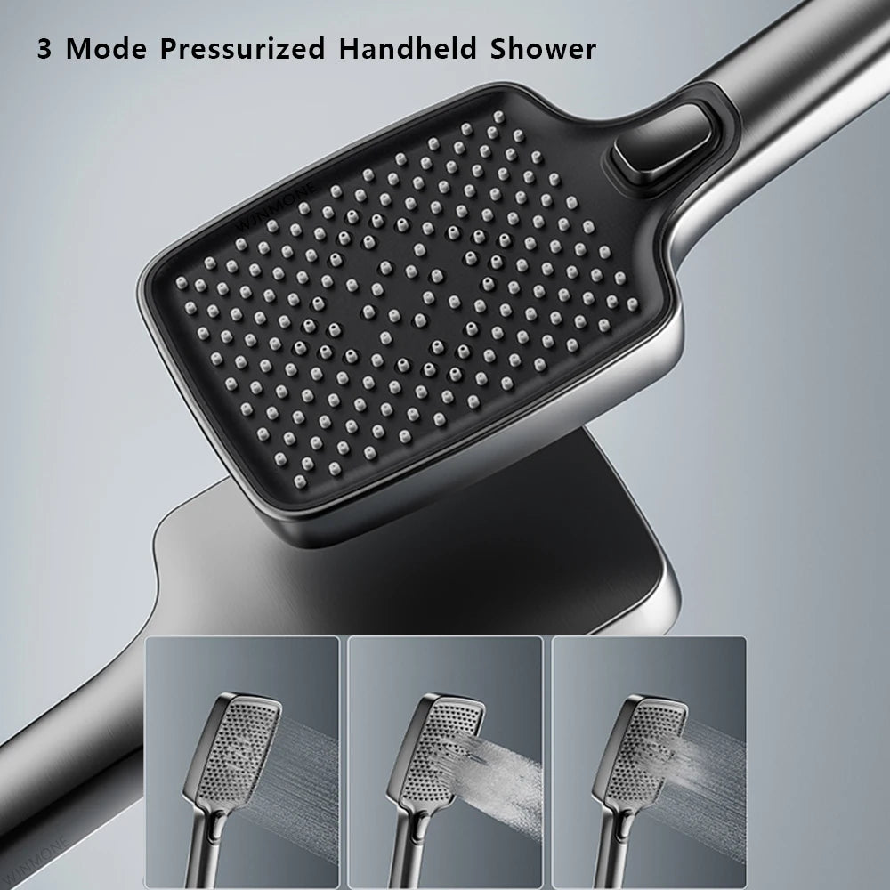 Tempered Glass Panel Rain Bathroom Shower Faucets Set Cold Hot Mixer Taps Rainfall Shower Faucet Complete Bathtub Showers System