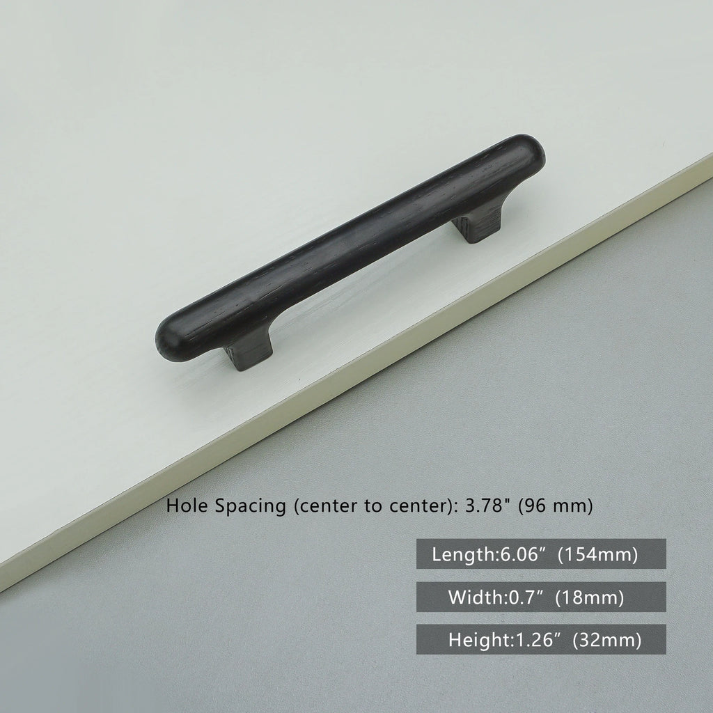 Solid Wood Cabinet Handles Modern Drawer Knobs Black Wardrobe Pulls Walnut Oak Cupboard Door Handle Furniture Hardware 320mm