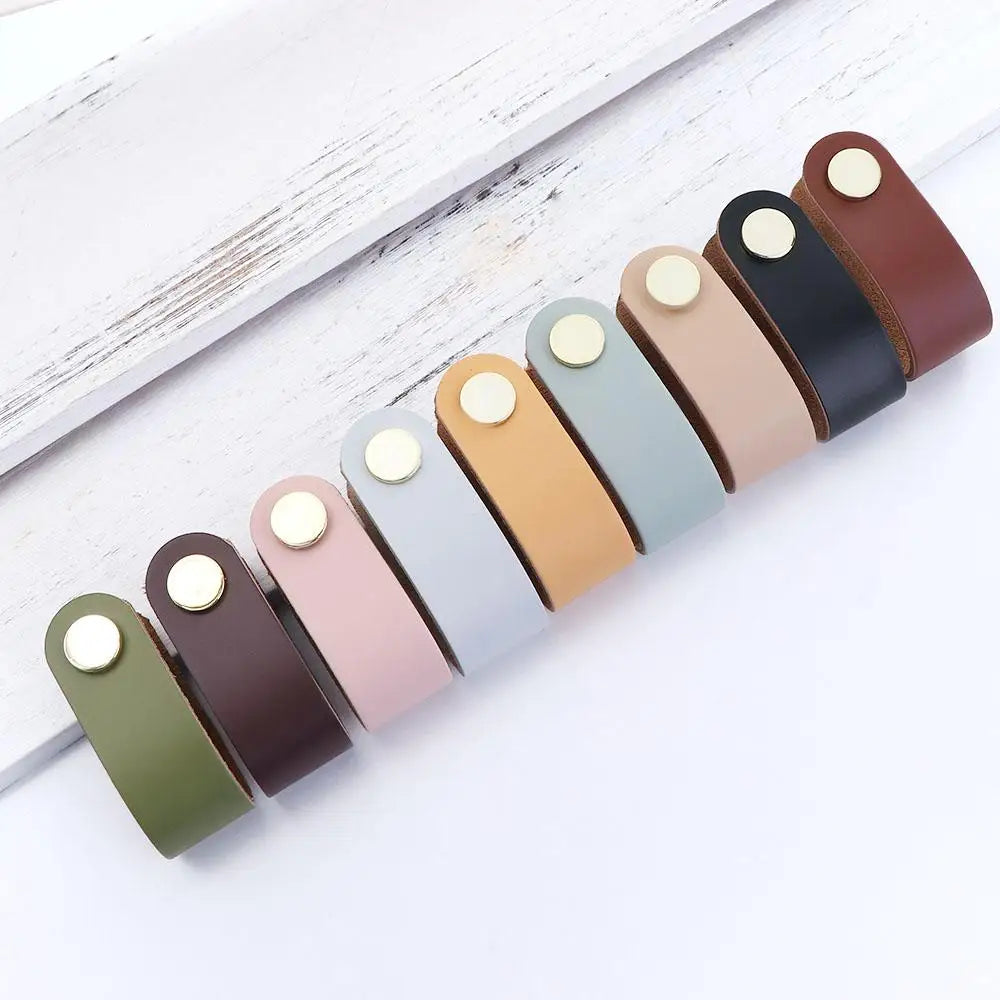 Nordic Modern Style Soft Kitchen Wardrobe Cabinet Environmentally Door Pulls Drawer Handle Furniture Knobs Leather Handle