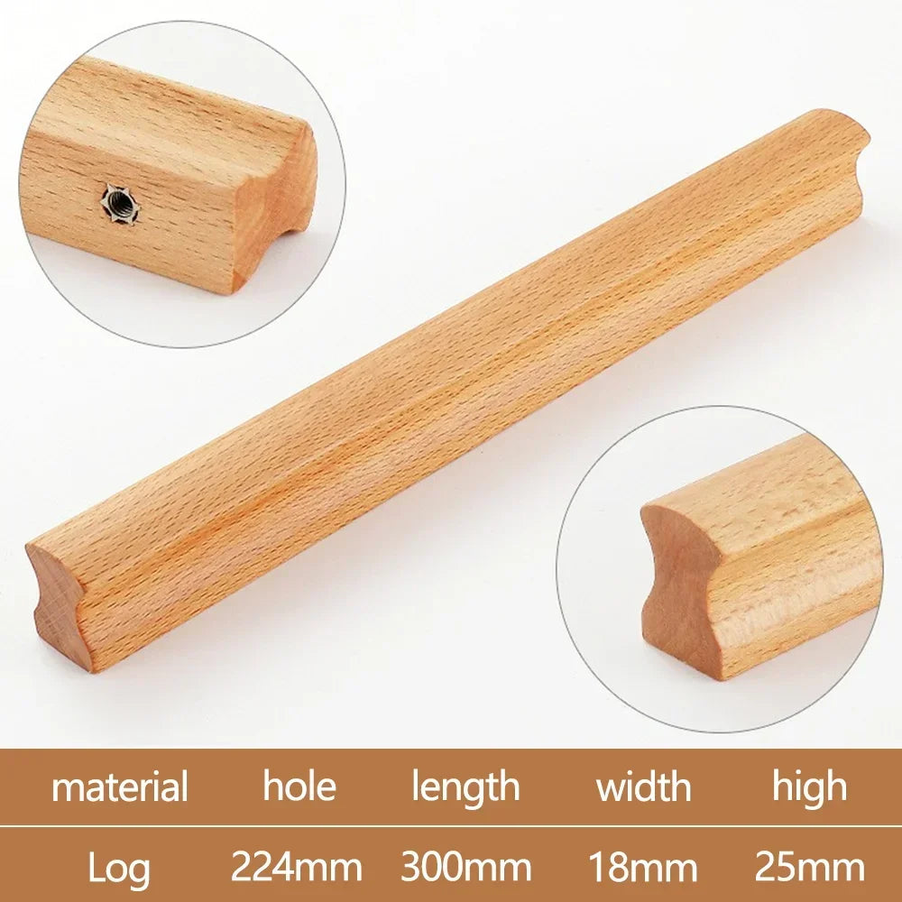 Wooden Furniture Handles Walnut Kitchen Cabinet Handles Drawer Knobs Handles for Cabinets and Drawers Long Wardrobe Pulls