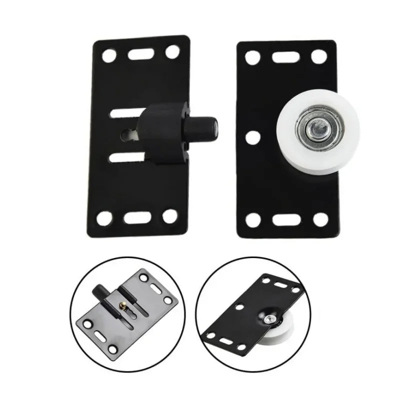 2 Set Wardrobe Sliding Door Roller Cabinet Pulley Cupboard Casters Closet Sliding Doors Wheel Aluminum Rail Runners Hardware