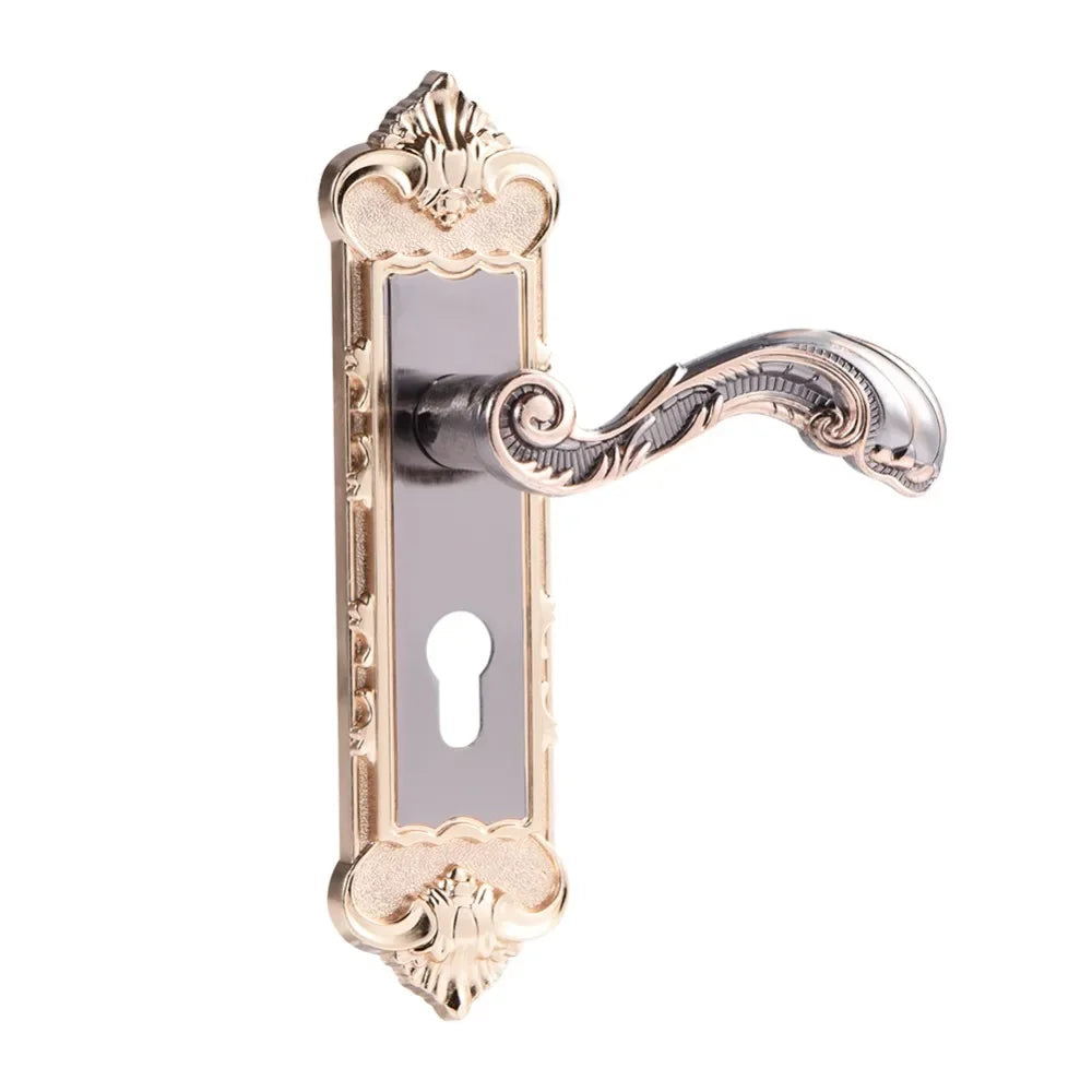 Vintage Door Lock European Style Retro Bedroom Door Handle Lock Interior Anti-theft Room Safety