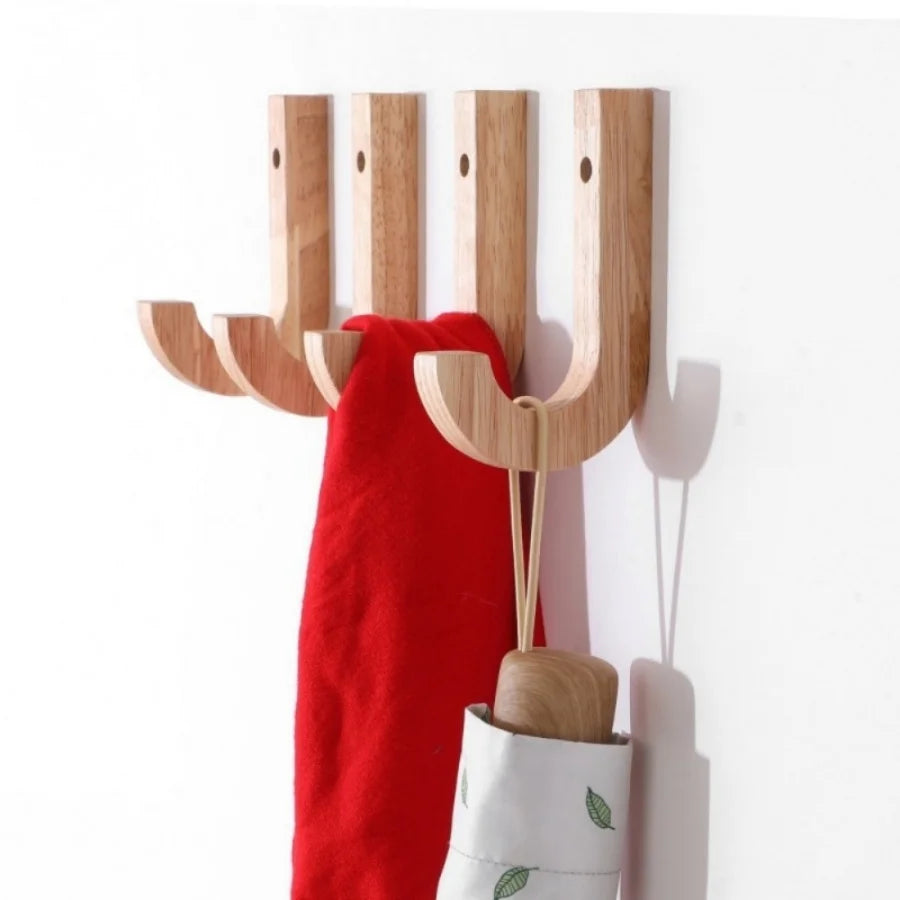 Wood Clothes Hanger Wall Mounted Coat Racks Storage Hook Key Holder Hat Scarf Handbag Hanger Organizer Home and Decoration Hooks