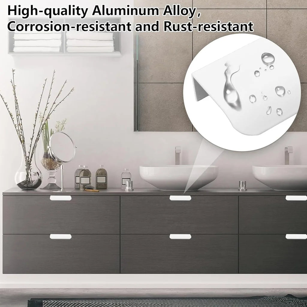 8pcs cabinet pull handles, hidden drawer handles, modern-style cabinet hardware for wardrobes and drawers