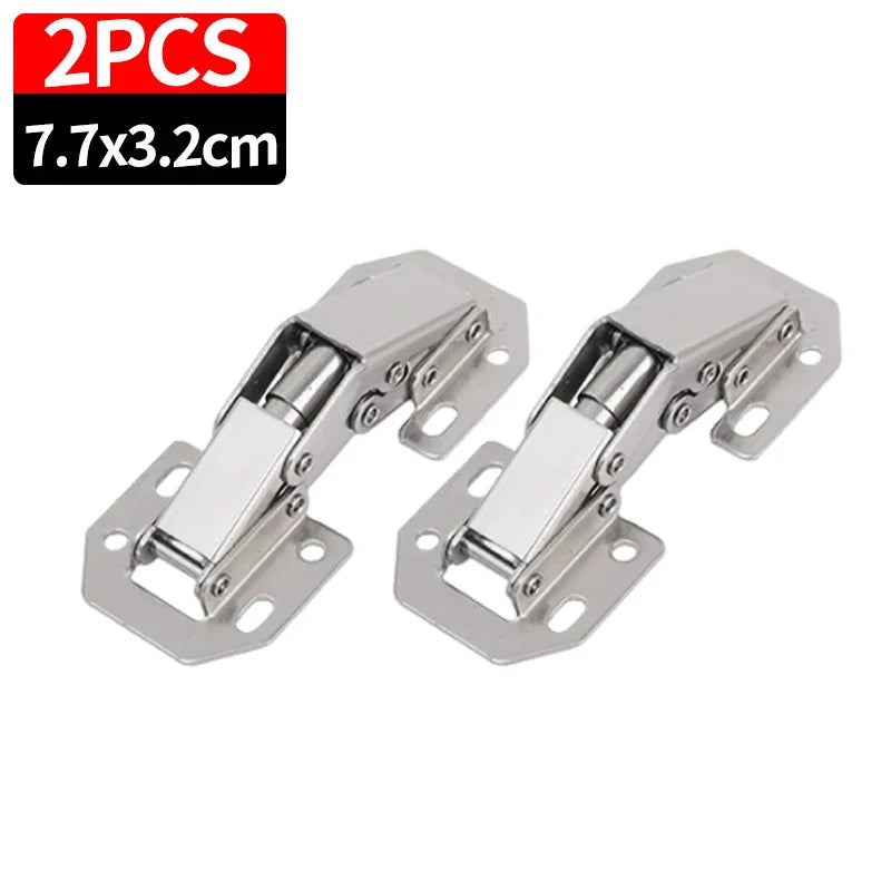 Cabinet Hinges With 2-10Pcs Set Screws No-Drilling Noiseless Hidden Cabinet 90 Degree Hinge Door Soft Close Furniture Hardware