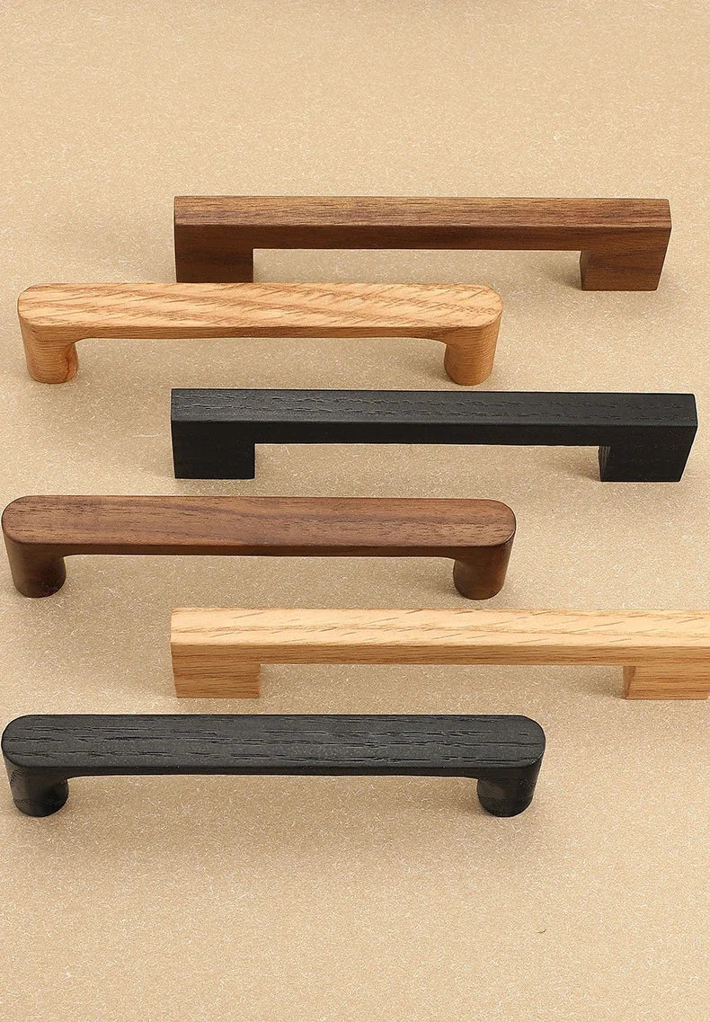 Wooden Cabinet Door Handle Cupboard Door Knob and Handle Kitchen Cabinet Knobs Wardrobe Door Handles for Furniture Hardware