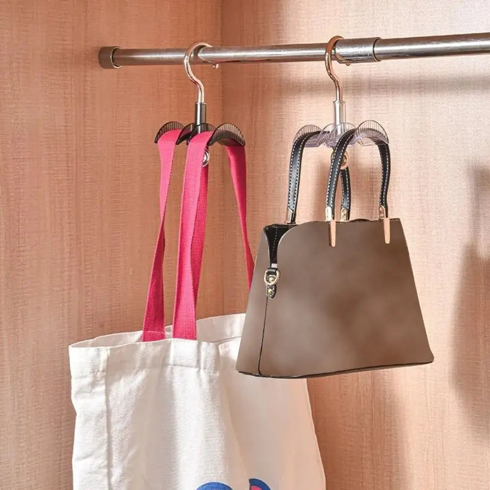 Quality Wardrobe Hanging Bag Hanger Space Saving Rotating Bag Storage Rack Thickening Belt Scarf Hanger Wardrobe