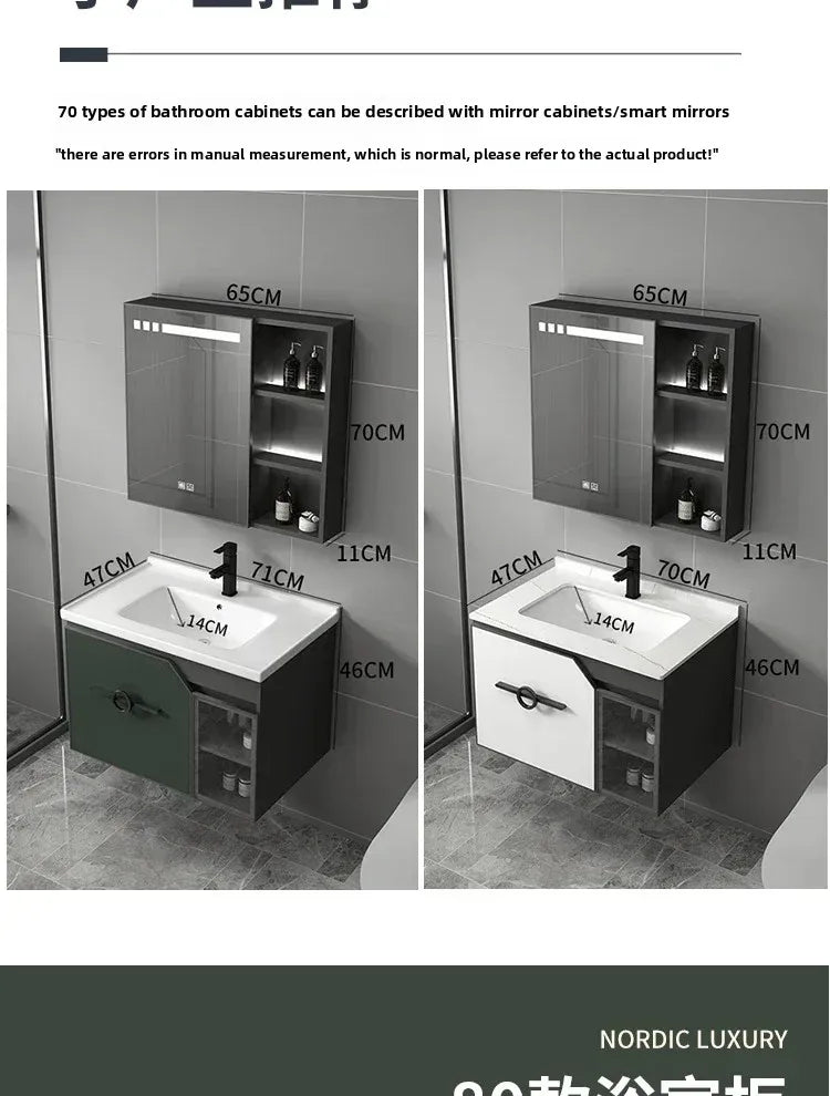 Bathroom Dressing Table and Sink Combination, Rock Plate Integrated Washbasin, Smart Mirror Cabinet, Toilet Furniture