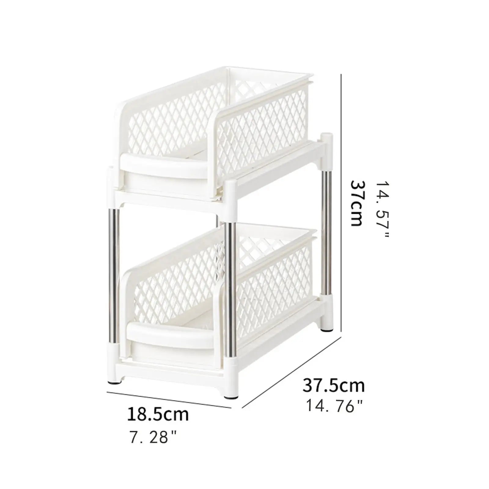 under Sink Organiser Sliding Kitchen Cabinet Organizer Sturdy Stainless Steel Bathroom 2 Tier Pull Out Cabinet Organizer