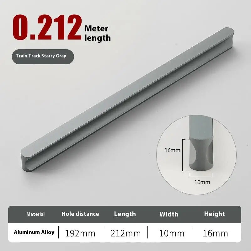 Modern Simple Light Luxury I-Shaped Cabinet Door Handle Extended Round Head Drawer Wardrobe Cabinet Furniture Door Handle