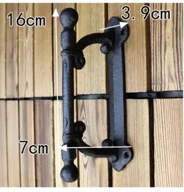 Retro Nostalgic Old Fashioned Cast Iron Handle Wardrobe Simple Door Handle Large Wooden Door Pull Rod Handle 30.5x5.2cm