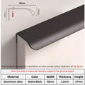Hidden Minimalist Cabinet Handles for Kitchen Wardrobe | No Drilling Black Edge Pulls | Custom Length 80mm-1200mm Modern Design