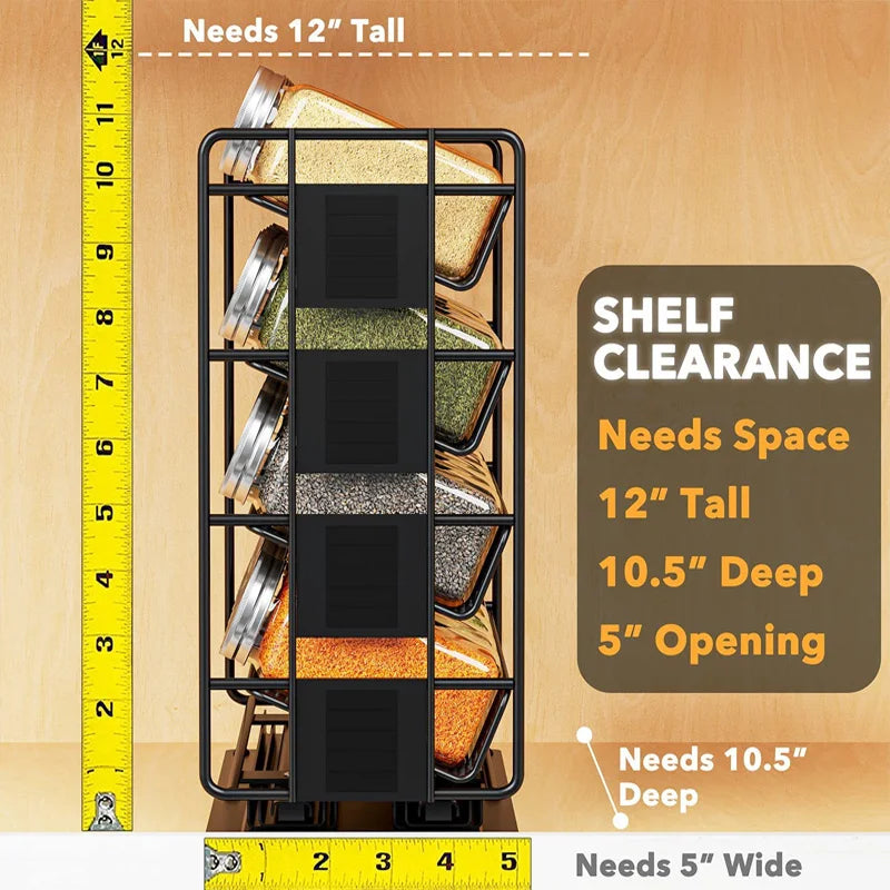 Slide Spice Rack Organizer 2/4-Tier Pull Out Seasoning Rack Kitchen Dining Room Metal Spice Drawer Box Spice Shelf Storage Rack