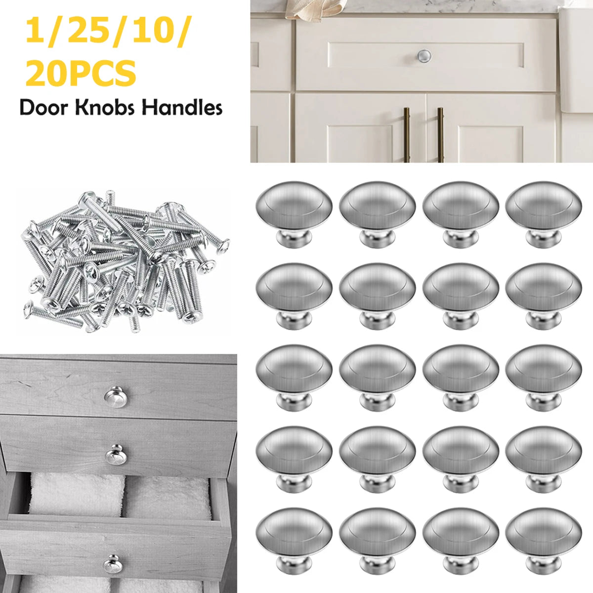 Modern Stainless Steel Kitchen Cabinet Handles and Knobs Drawer Handles Wardrobe Door Pulls Furniture Hardware