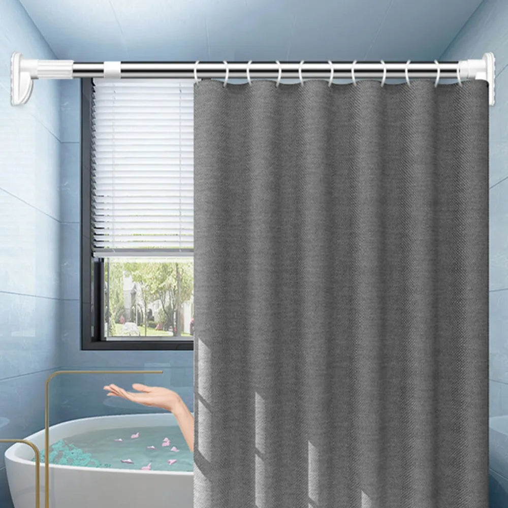 Strong Bearing Hanging No Drill Multi Purpose Clothing Rod Bracket Curtain Rail Pole Clothes Drying Hanger