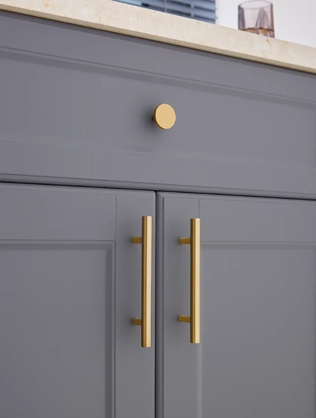 Handle Brass wardrobe cabinet door Kitchen drawer Bedside cabinet all copper modern simple light luxury hardware gold handle