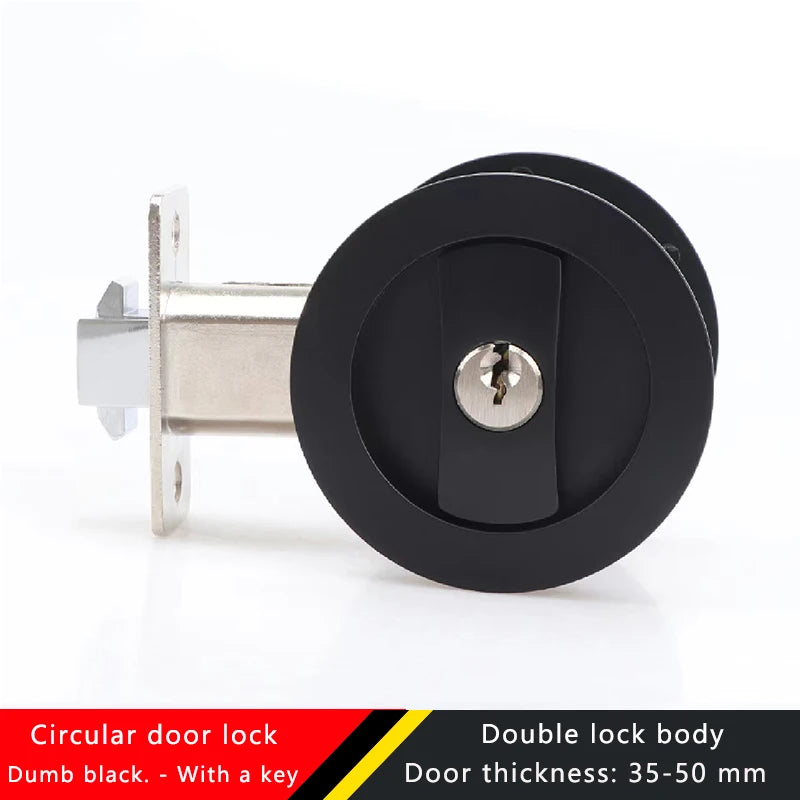 Black Sliding Door Sliding Door Lock Bathroom Balcony Interior Kitchen Double Hook Sliding Door Built-In Invisible Hook Lock