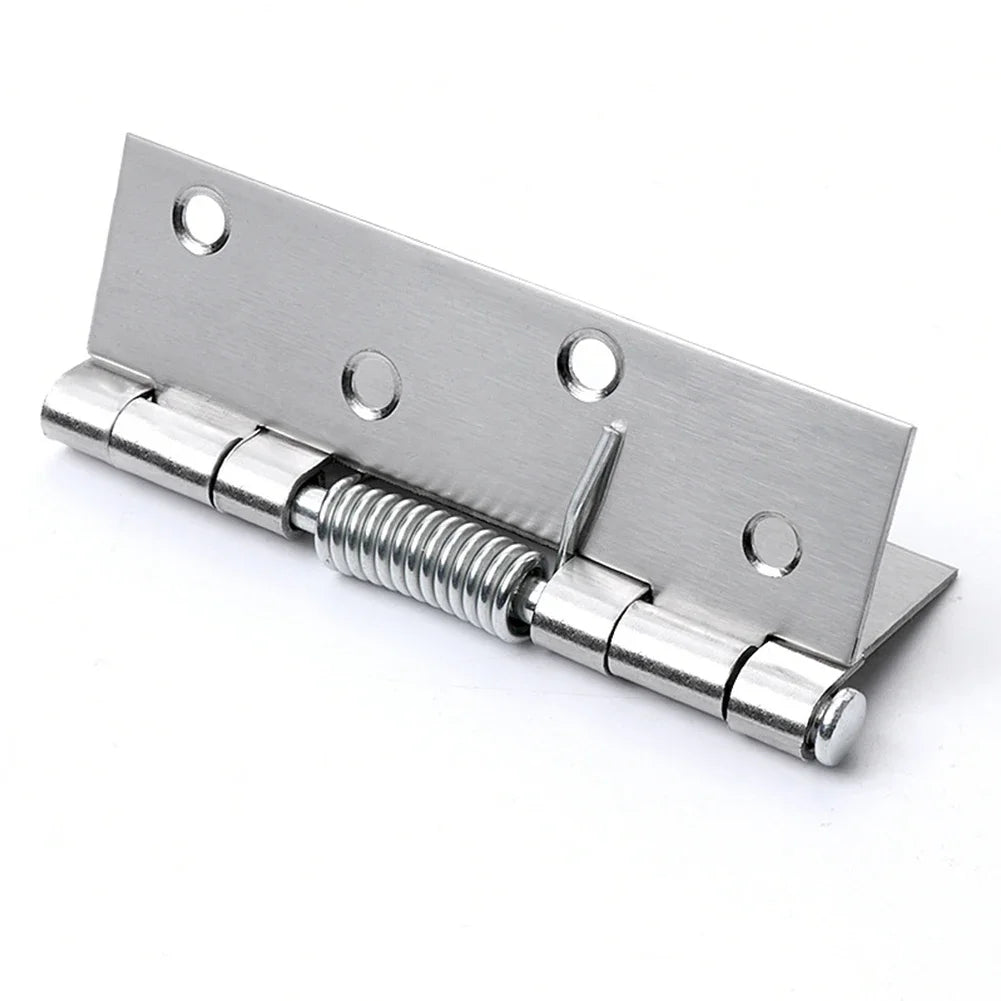 2pcs Self Closing Spring Door Hinge Stainless Steel Hinge For Cabinets Door Closer Automatic Rebound Hinge Furniture Hardware