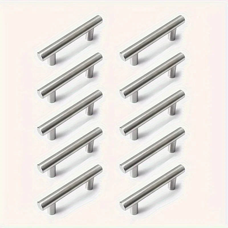 12 Pcs Modern Stainless Steel Cabinet Pulls Modern Arch Design Brushed Metal Furniture Drawer Pull Hardware Pulls Bar Handle
