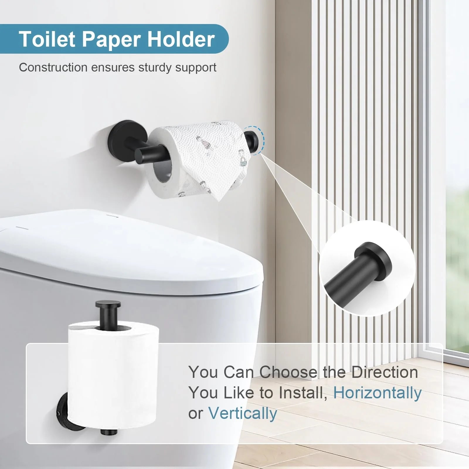 Bathroom Hardware Set Stainless Steel Towel Rack Set Toilet Paper Holder Robe Hooks Towel Ring Bathroom Accessories Set