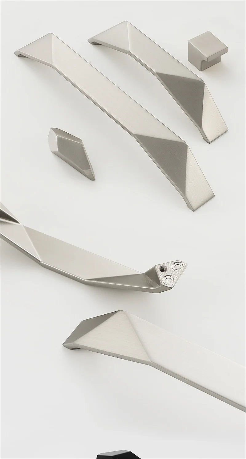 Modern Simple Geometric Design Golden Cabinet Handles Gray Drawer Knobs Kitchen Cupboard Door Handles Furniture Handles Hardware