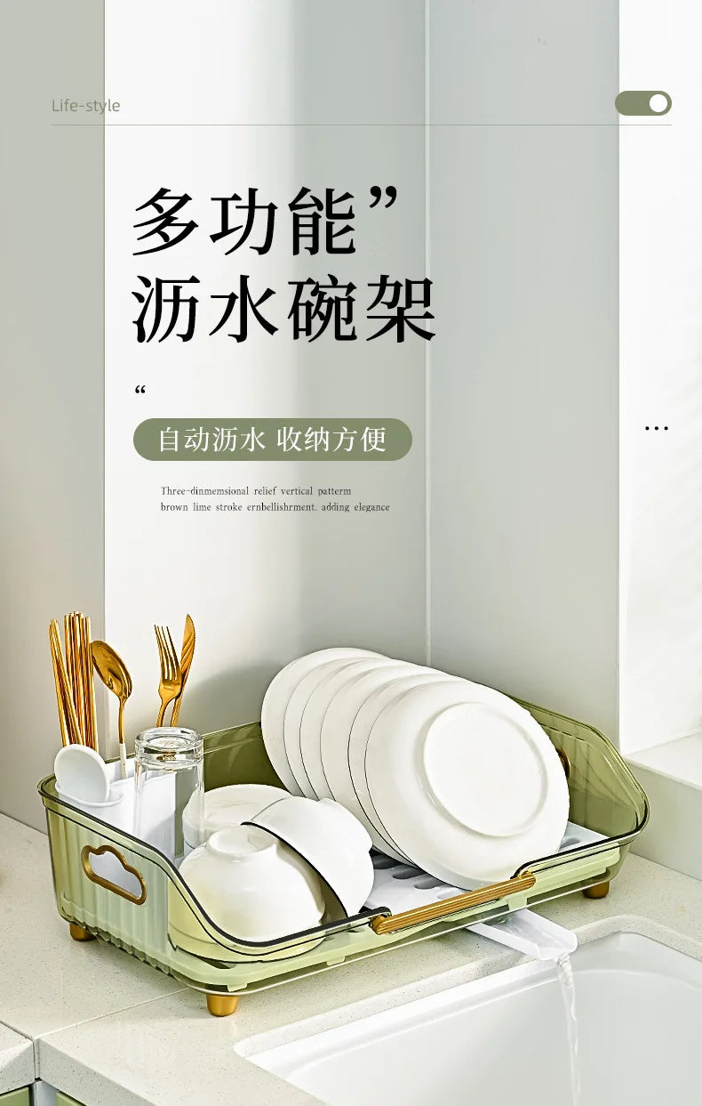 Kitchen Plate Pan Dish Drying Rack Sink Dish Drainer Detachable Rack Organizer Holder for Kitchen Countertop Utensil Holder