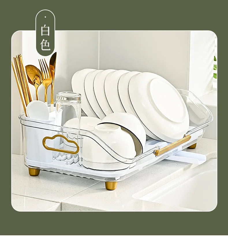 Kitchen Plate Pan Dish Drying Rack Sink Dish Drainer Detachable Rack Organizer Holder for Kitchen Countertop Utensil Holder