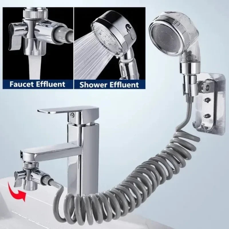 Bathroom Shower Head Set High Pressure Water Saving Handheld Showerhead with Adjustable Spray Settings