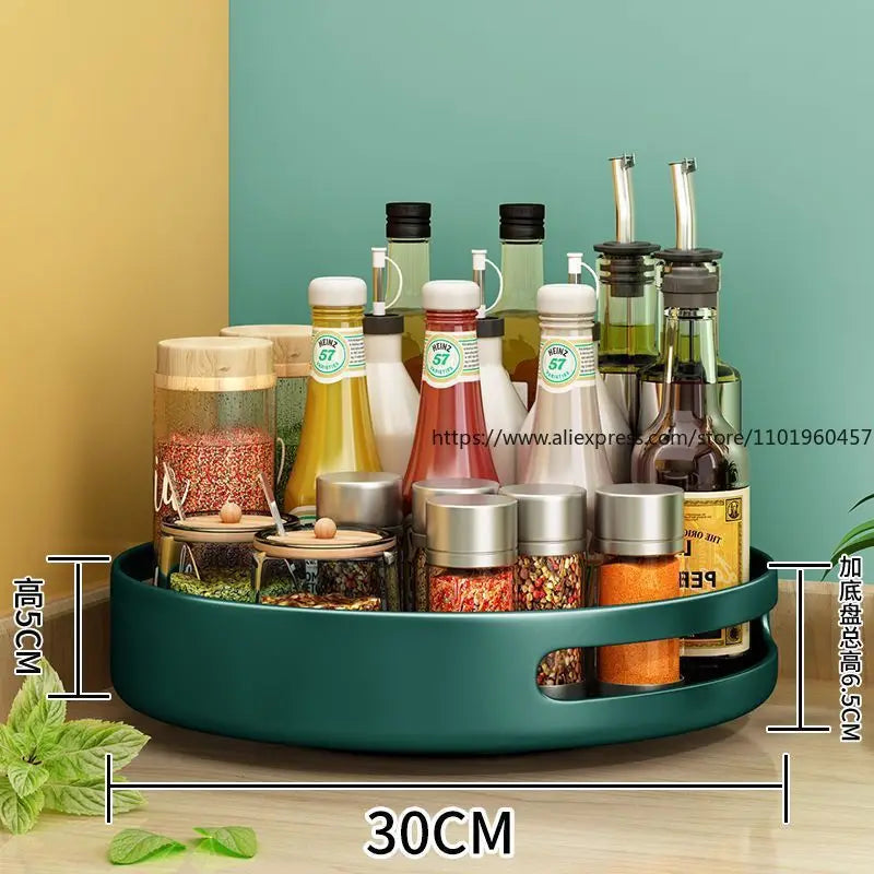 Rotatable Kitchen Spice Rack Multi-Tier Countertop Seasoning Organizer with Movable Turntable for Spice Jars Boxes