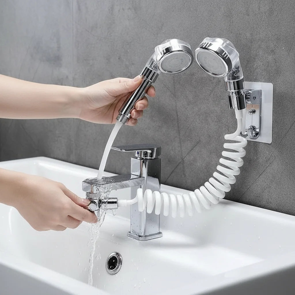 Bathroom Shower Head Set High Pressure Water Saving Handheld Showerhead with Adjustable Spray Settings