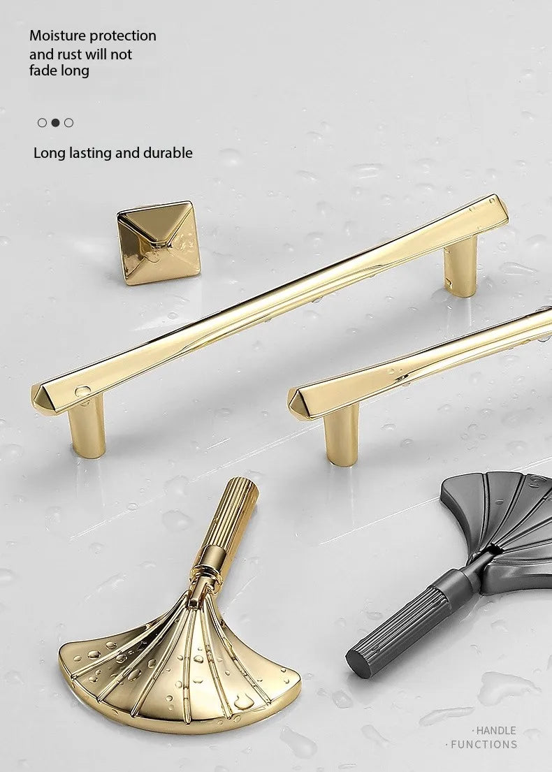 Modern High-end Cabinet Door Handle Cabinet, Kitchen Cabinet, Personalized Light Luxury Fan-shaped Wardrobe, Drawer Handle Knobs