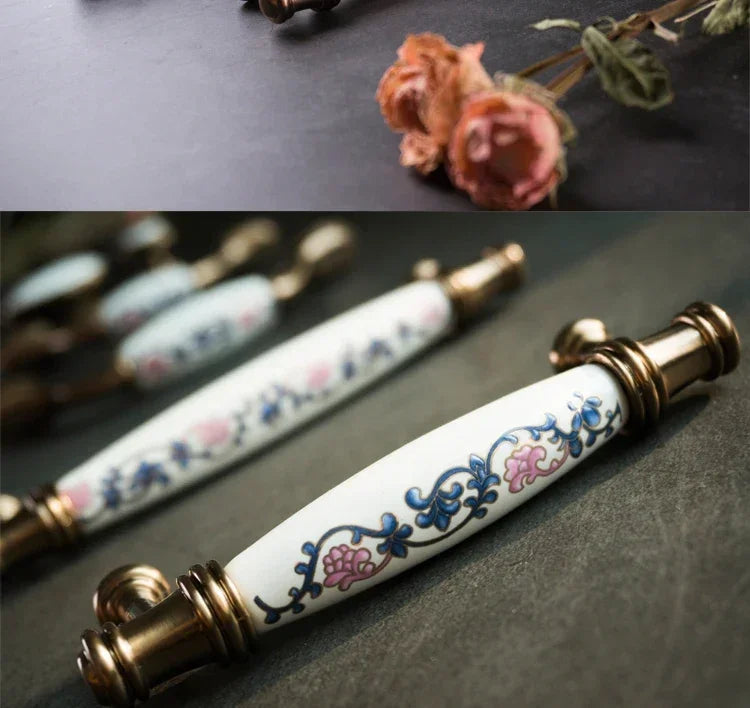 ceramic handle American retro cabinet door modern minimalist European style drawer cabinet wardrobe cabinet handle