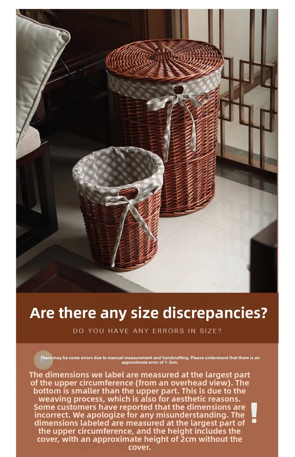 Wier Laundry Basket Dir Clothes Storage Basket with Lid Household Organizer Basket Pure l Willow Wier Basket